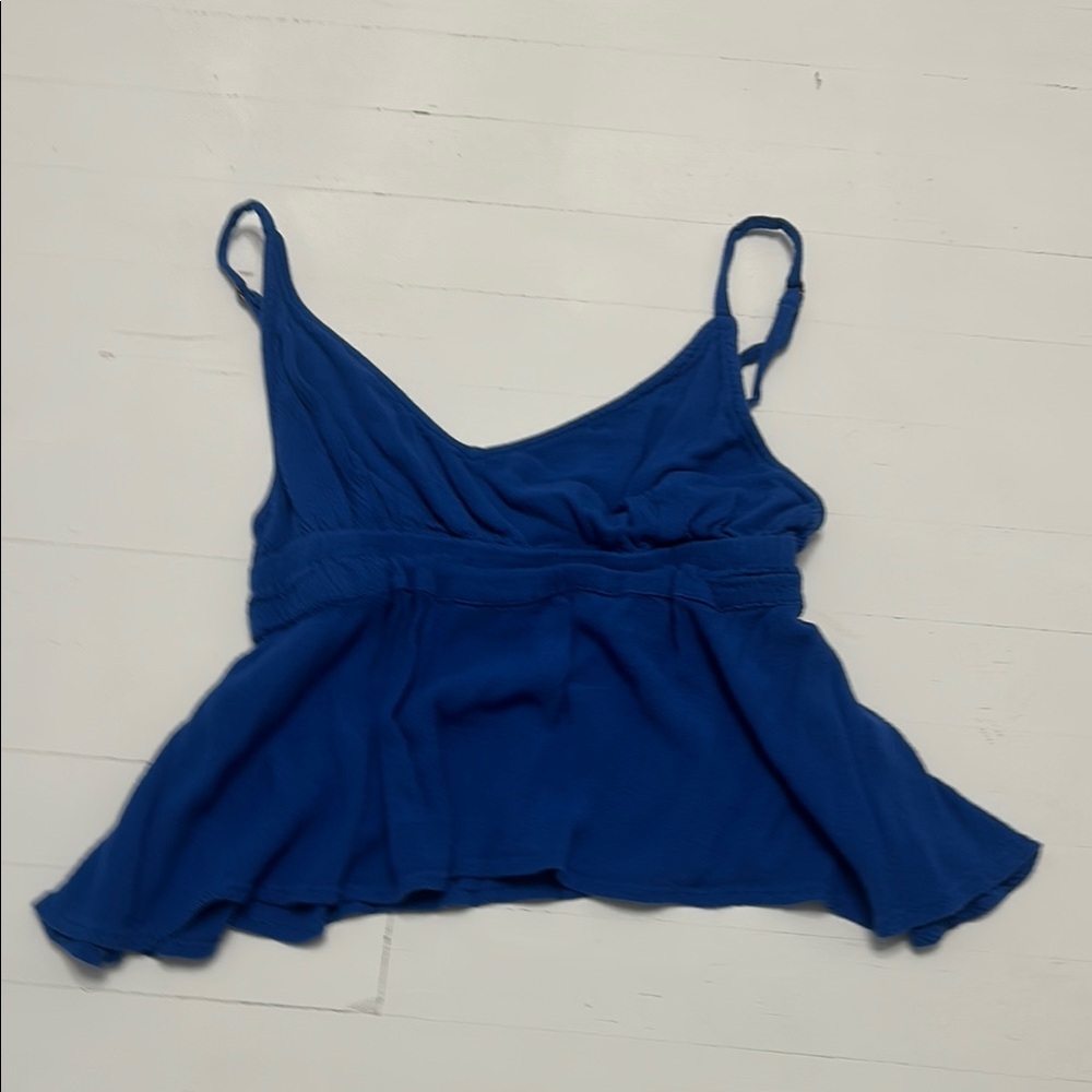 O'Neill Blue Asymmetrical Ruched Crop Camisole